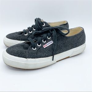 Superga Women's 2750 Grey Wool Low‎ Top Lace-up Sneakers Women’s 7 Men’s 5.5